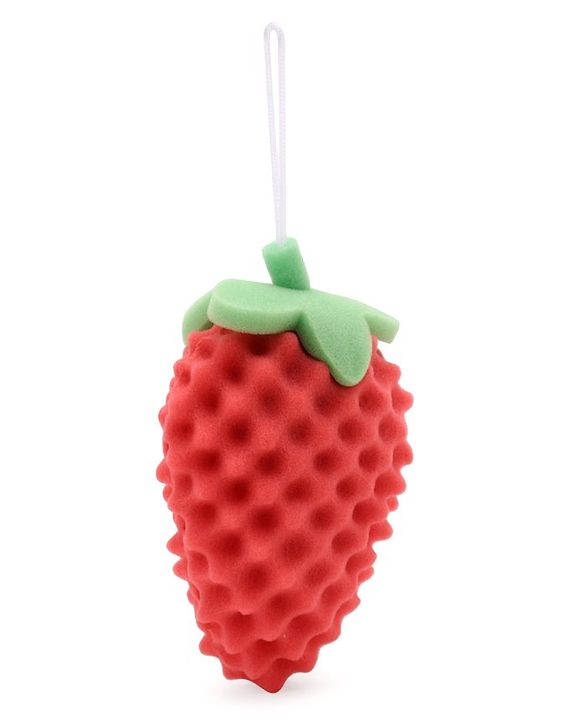 Babyhug Strawberry Shape Bath Sponge - Red