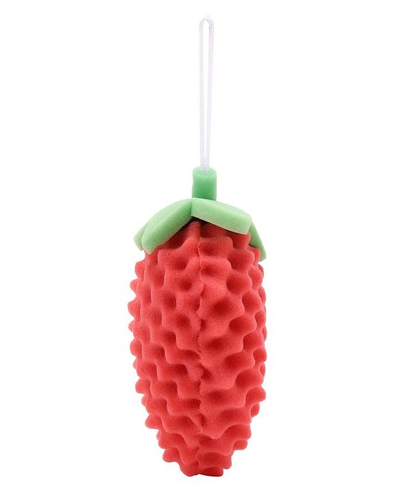 Babyhug Strawberry Shape Bath Sponge - Red