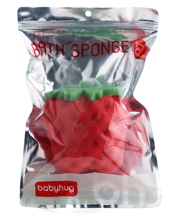 Babyhug Apple Shape Bath Sponge - Red