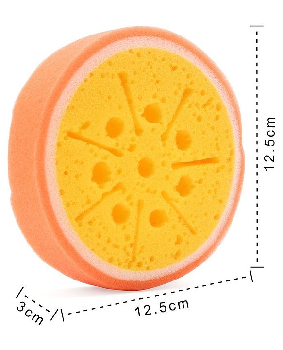 Babyhug Fruit Shaped Bath Sponge - Yellow Orange (Product color / shape may Vary)