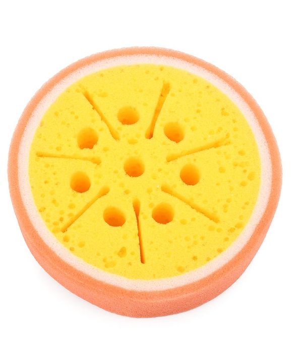 Babyhug Fruit Shaped Bath Sponge - Yellow Orange (Product color / shape may Vary)