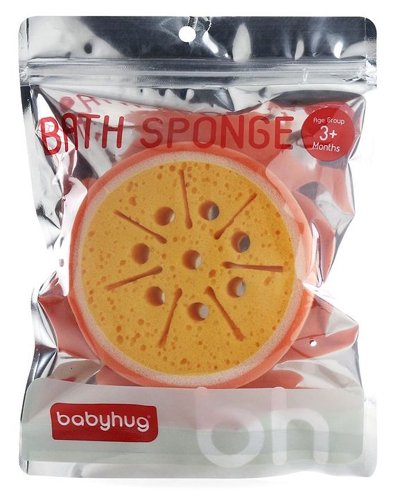 Babyhug Fruit Shaped Bath Sponge - Yellow Orange (Product color / shape may Vary)