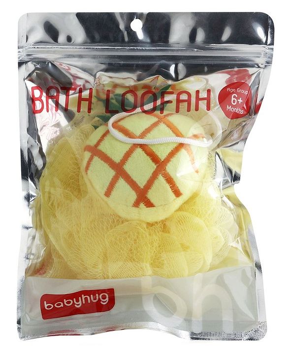 Babyhug Pineapple Sponge Bath Loofah - Yellow