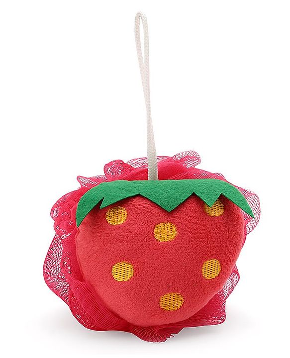 Babyhug Strawberry Sponge Bath Loofah - (Color May Vary)