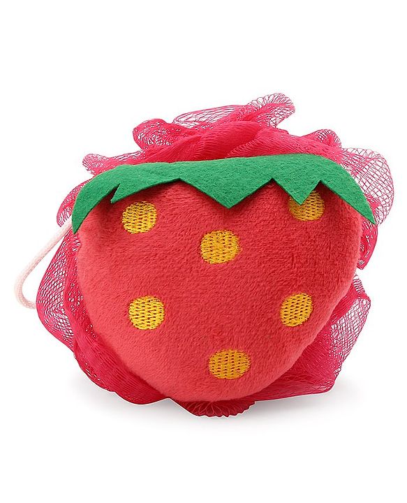 Babyhug Strawberry Sponge Bath Loofah - (Color May Vary)