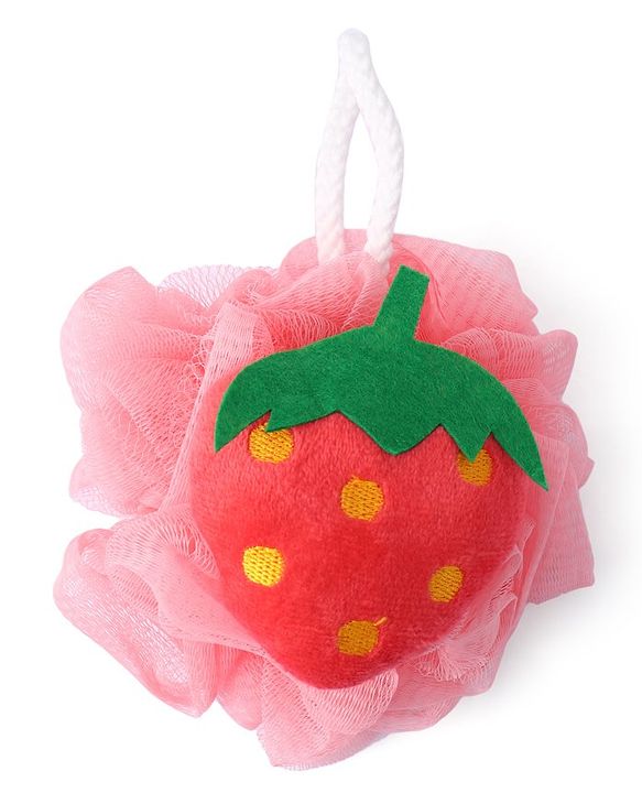 Babyhug Strawberry Sponge Bath Loofah - (Color May Vary)