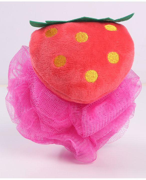 Babyhug Strawberry Sponge Bath Loofah - (Color May Vary)