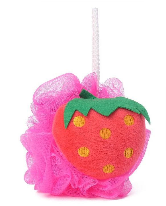 Babyhug Strawberry Sponge Bath Loofah - (Color May Vary)