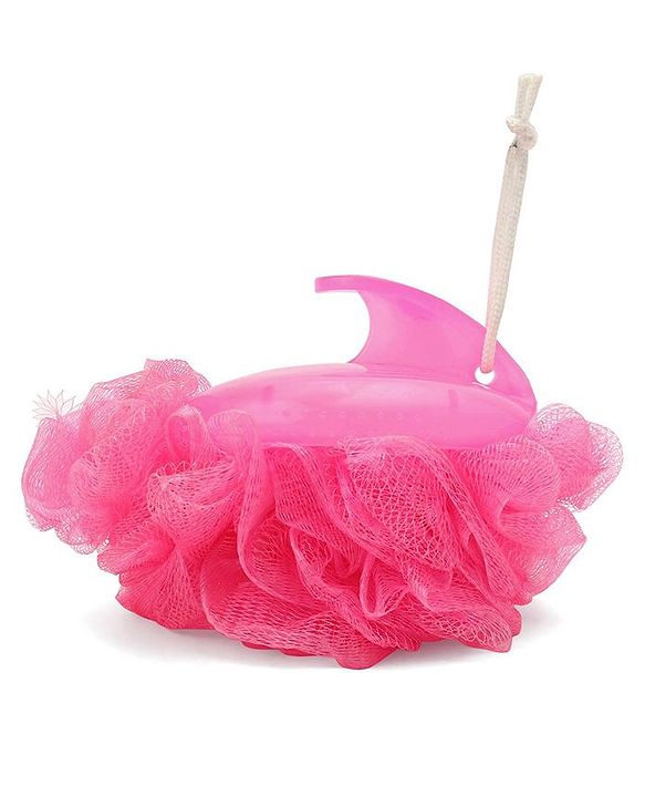 Babyhug Baby Bath Loofah with handle - Pink