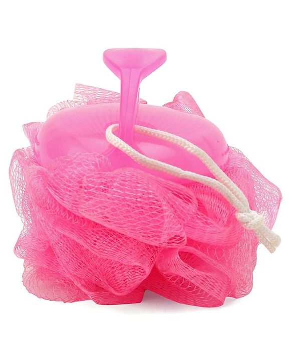 Babyhug Baby Bath Loofah with handle - Pink