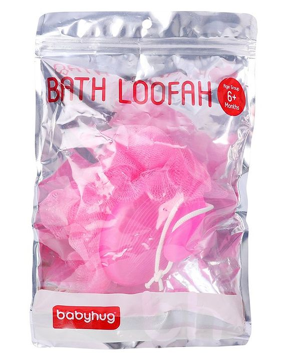 Babyhug Baby Bath Loofah with handle - Pink