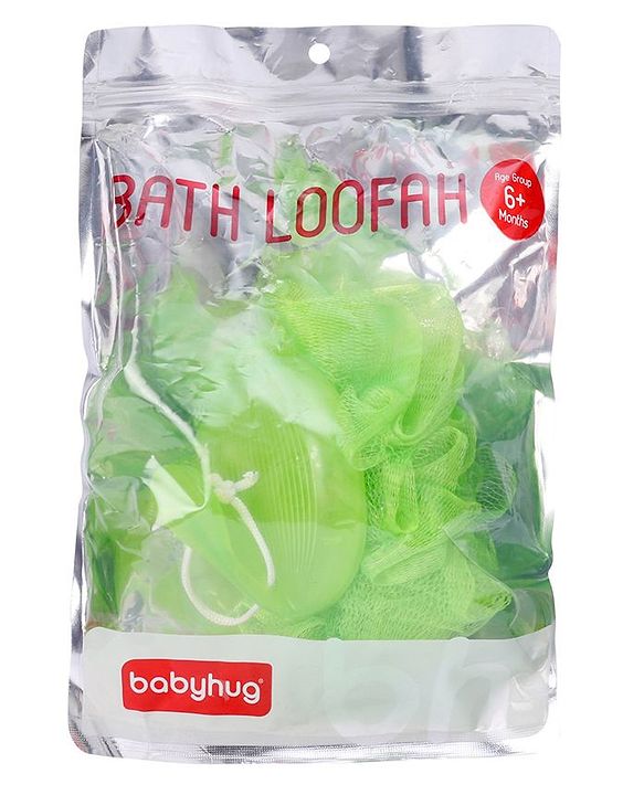 Babyhug Baby Bath Loofah with handle - Pink