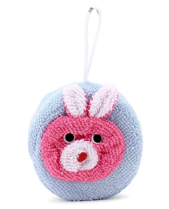 Babyhug Bath Sponge Rabbit Face - Blue & Pink