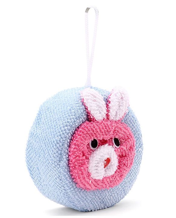 Babyhug Bath Sponge Rabbit Face - Blue & Pink