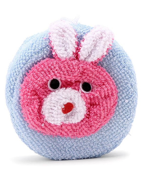Babyhug Bath Sponge Rabbit Face - Blue & Pink