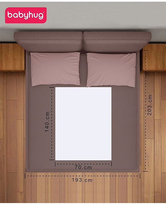 Babyhug Soft Terry Waterproof Mattress Protector Breathable Fitted Cover Sheet - White