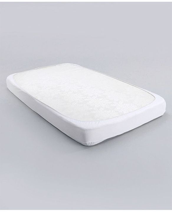 Babyhug Soft Terry Waterproof Mattress Protector Breathable Fitted Cover Sheet - White