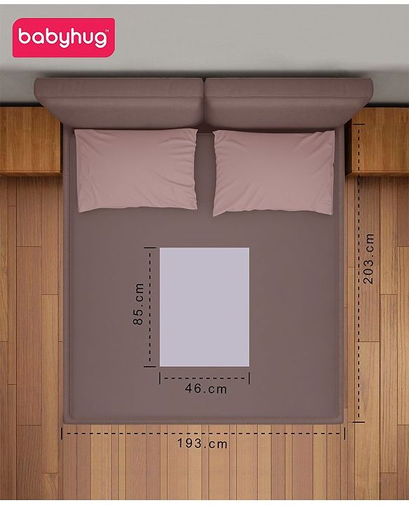 Babyhug Soft Terry Waterproof Mattress Protector Breathable Fitted Cover Sheet - Grey