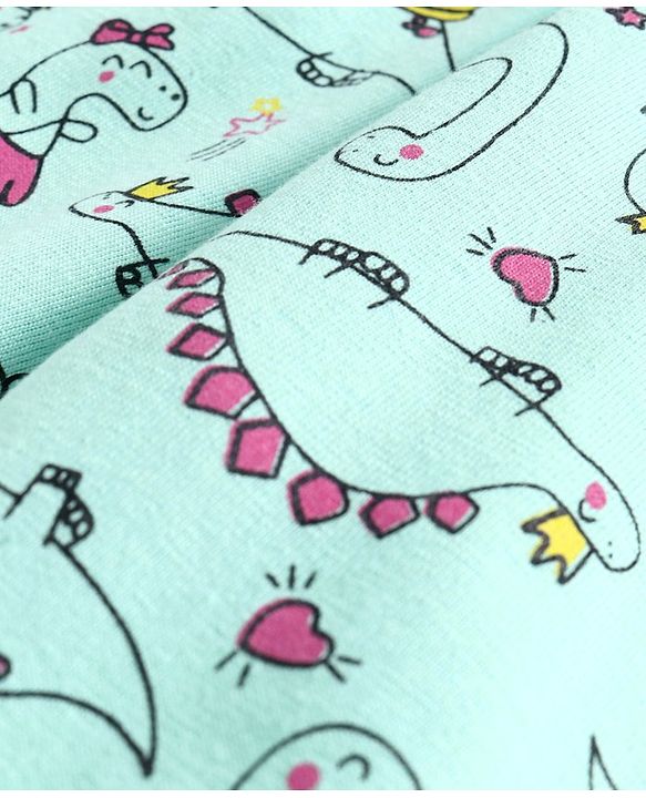 Babyhug Full Length Lounge Pants Dino Print - Green