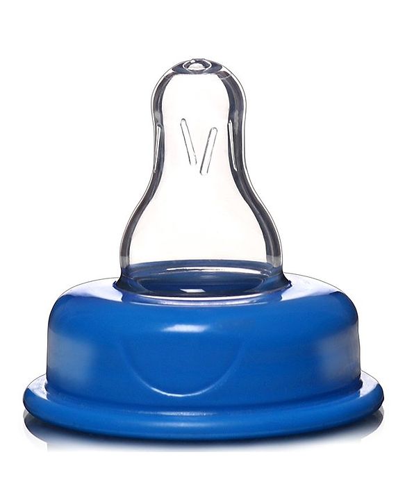 Babyhug Standard Neck Glass Feeding Bottle Blue - 250 ml