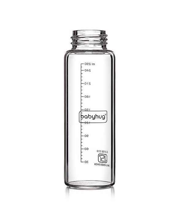 Babyhug Standard Neck Glass Feeding BottlePink - 250 ml