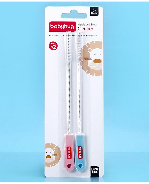 Babyhug Nipple & Straw Cleaner - Pink & Blue