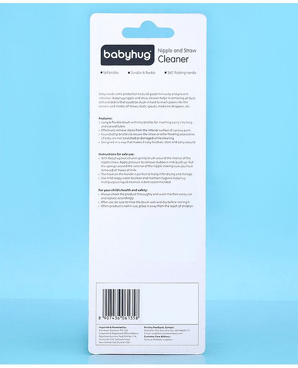 Babyhug Nipple & Straw Cleaner - Pink & Blue