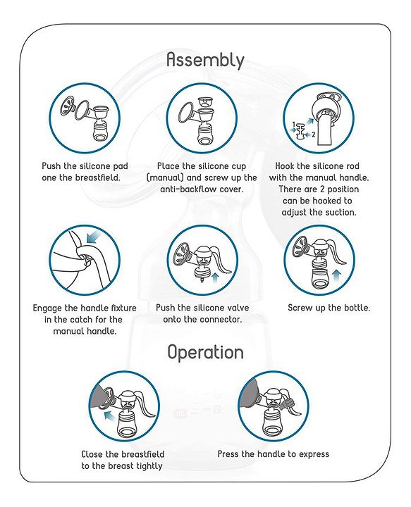 Babyhug Manual Breast Pump with Adjustable Suction & Massage Mode - Yellow