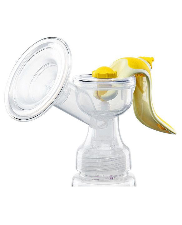Babyhug Manual Breast Pump with Adjustable Suction & Massage Mode - Yellow