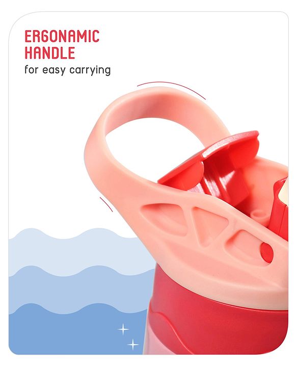 Babyhug Stainless Steel Insulated Sipper Bottle Pink - 350 ml