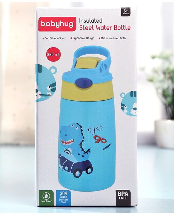 Babyhug Stainless Steel Insulated Sipper Bottle Pink - 350 ml