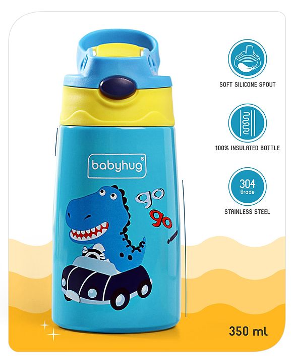 Babyhug Stainless Steel Insulated Sipper Bottle Blue - 350 ml