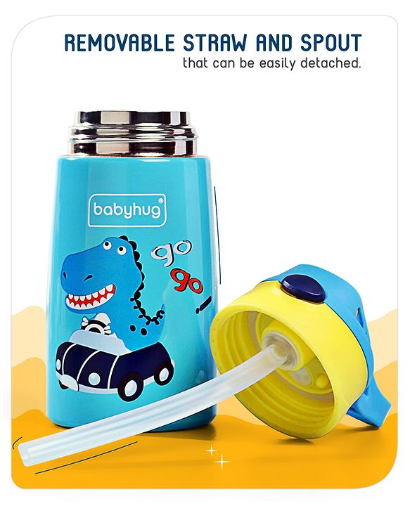 Babyhug Stainless Steel Insulated Sipper Bottle Blue - 350 ml