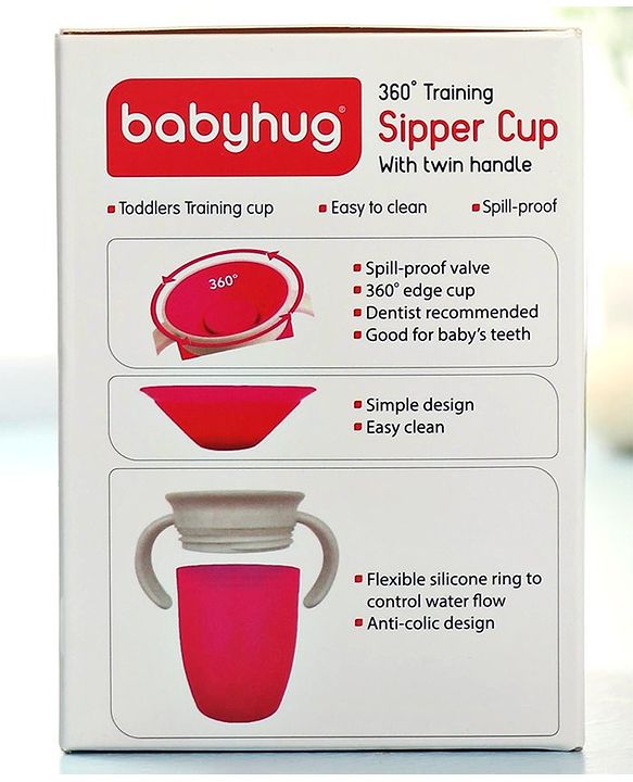 Babyhug 360° Spill Proof Training Sipper Cup Pink - 240 ml