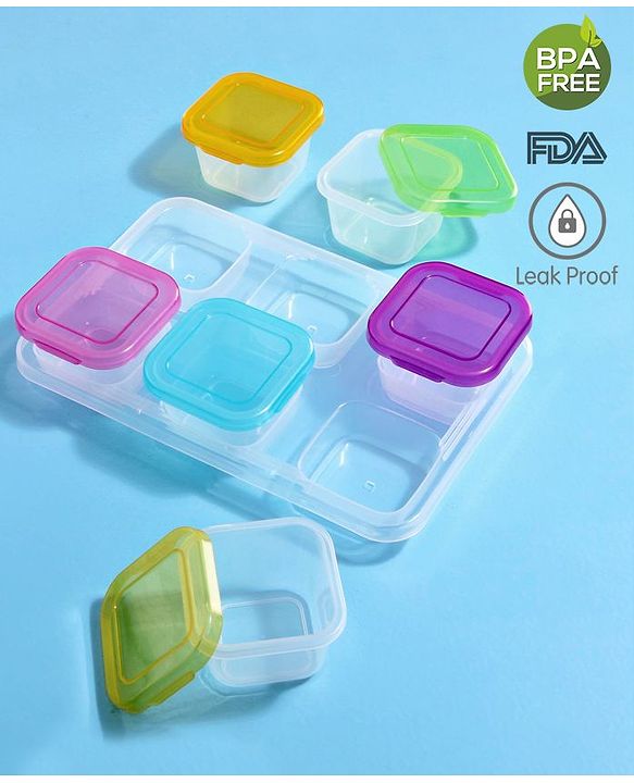 Babyhug Food Storage Containers Set of 6 - Multicolour