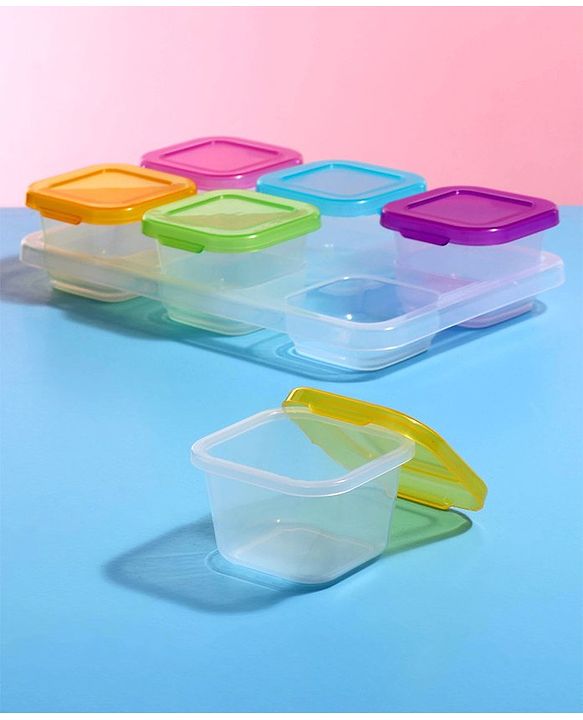 Babyhug Food Storage Containers Set of 6 - Multicolour