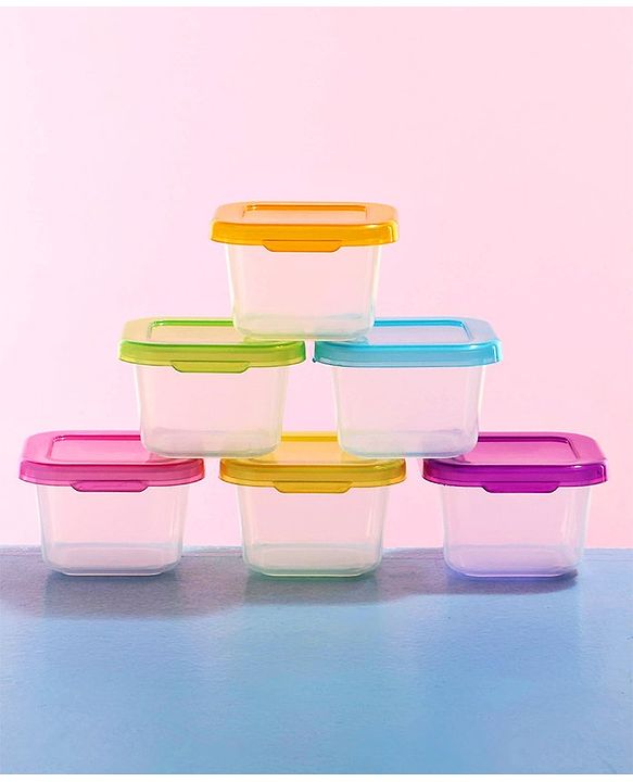 Babyhug Food Storage Containers Set of 6 - Multicolour