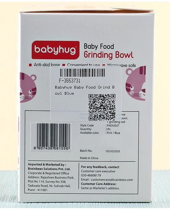 Babyhug Baby Food Grind Bowl - Pink