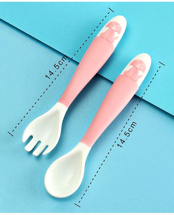 Babyhug Flexible Spoon & Fork Set - Pink