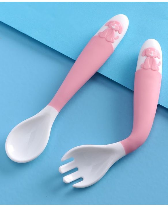 Babyhug Flexible Spoon & Fork Set - Pink