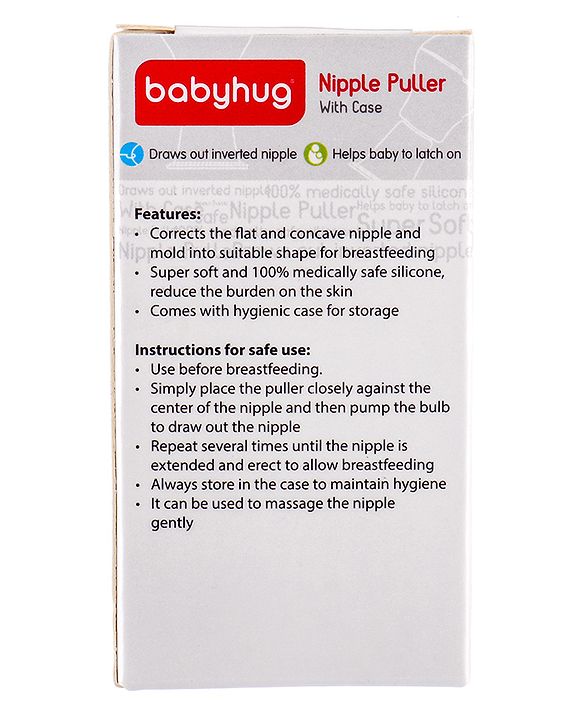 Babyhug Silicone Nipple Puller with Case - Pink| Corrects Flat and Concave Nipples| Hygienic Storage Case| BPA Free