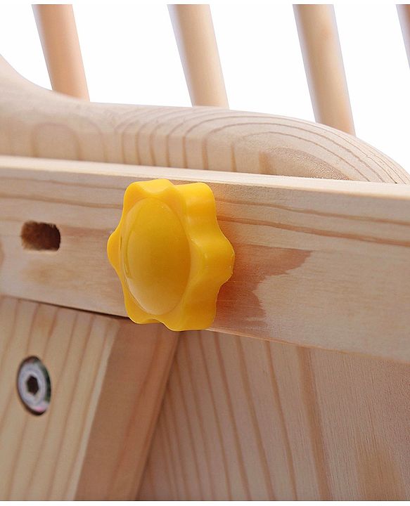 Babyhug Salvador Wooden Foldable Baby Dinning High Chair - Natural| No Assembly Required| Eco Friendly| Neutral Astetics