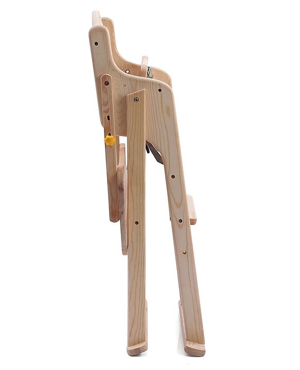 Babyhug Salvador Wooden Foldable Baby Dinning High Chair - Natural| No Assembly Required| Eco Friendly| Neutral Astetics