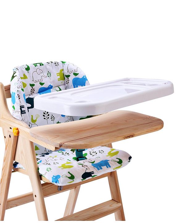 Babyhug Salvador Wooden Foldable Baby Dinning High Chair - Natural| No Assembly Required| Eco Friendly| Neutral Astetics