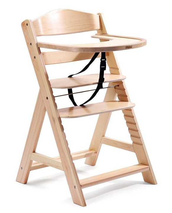 Babyhug Reine Wooden Dinning High Chair With Cushion - Natural