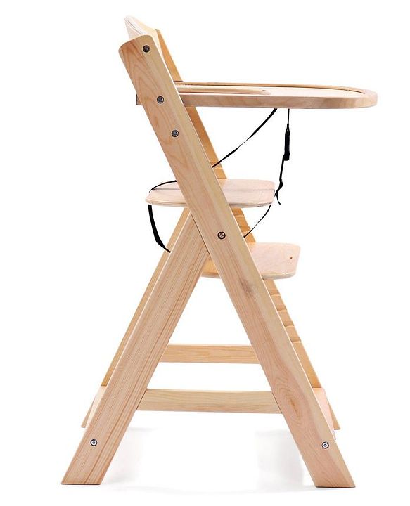 Babyhug Reine Wooden Dinning High Chair With Cushion - Natural