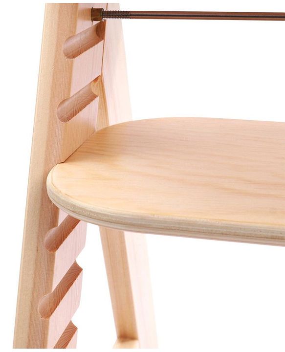 Babyhug Reine Wooden Dinning High Chair With Cushion - Natural