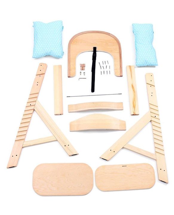 Babyhug Reine Wooden Dinning High Chair With Cushion - Natural
