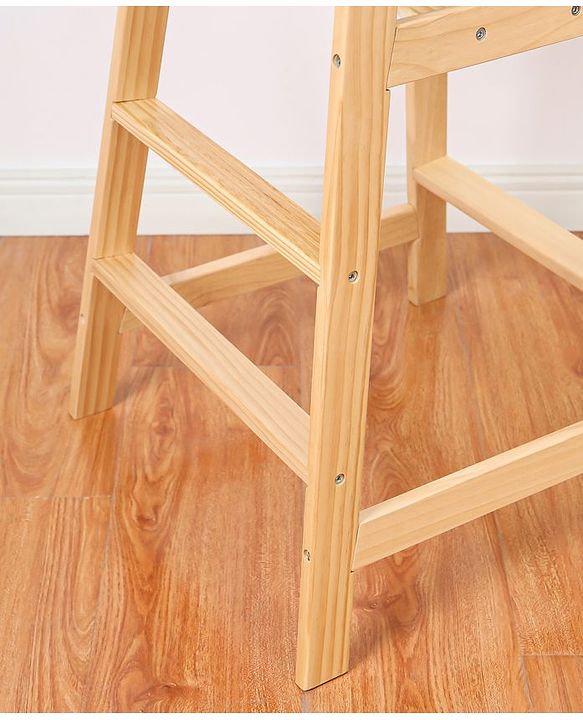 Babyhug Montreal Modern Pine Wood High Chair - Brown| Adjustable Food Tray| Stable Design