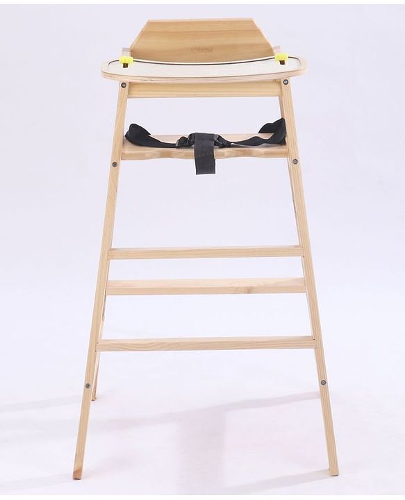 Babyhug Montreal Modern Pine Wood High Chair - Brown| Adjustable Food Tray| Stable Design